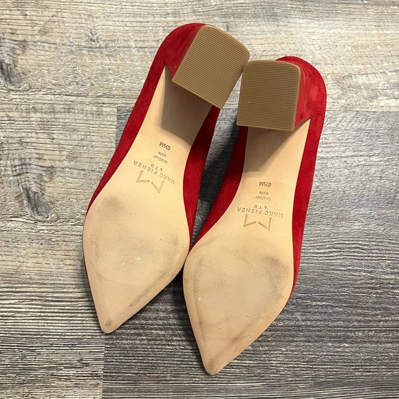 Marc Fisher Zala Red Suede Block Heel 6.5 - Picture 7 of 9